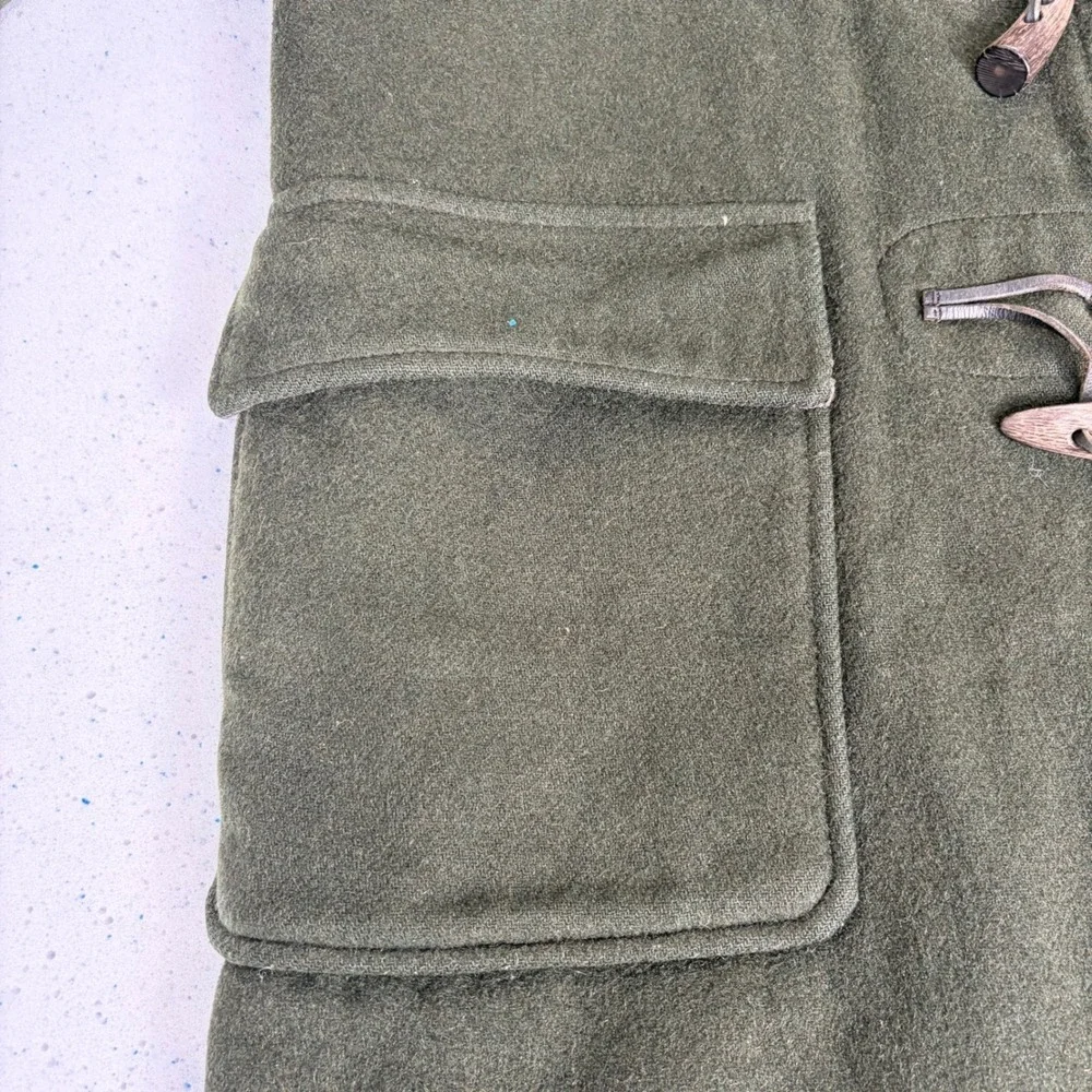 Gloversall‎ London Duffle Coat Hooded Wool Toggle Gold Label Green 40 VTG 60's